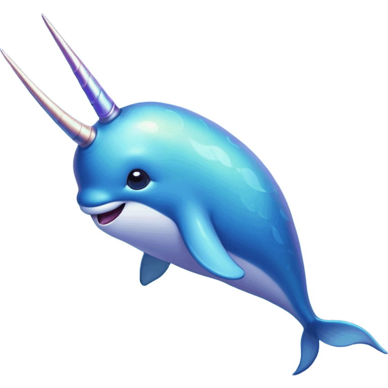 Cinematic Noble Narwhal Portrait Emoji, Poised and regal, with a sleek, iridescent body and a distinctive spiraled tusk, deep-set soulful eyes reminiscent of the ocean depths, Simplified yet sharp and sophisticated features, highly detailed, glowing with a soft, mystical glow, high shine, intelligent and enigmatic, stylized with an air of mythical allure, focused and graceful, soft glowing outline, capturing the essence of a watchful and confident sea unicorn that feels as though it could step out of the screen with effortless authority! emoji