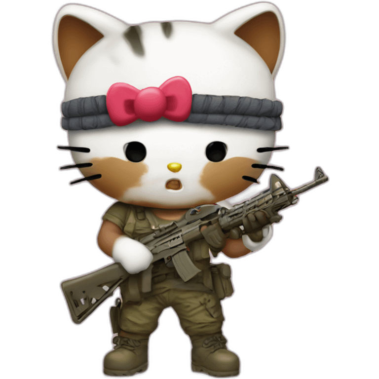 Hello kitty as rambo emoji