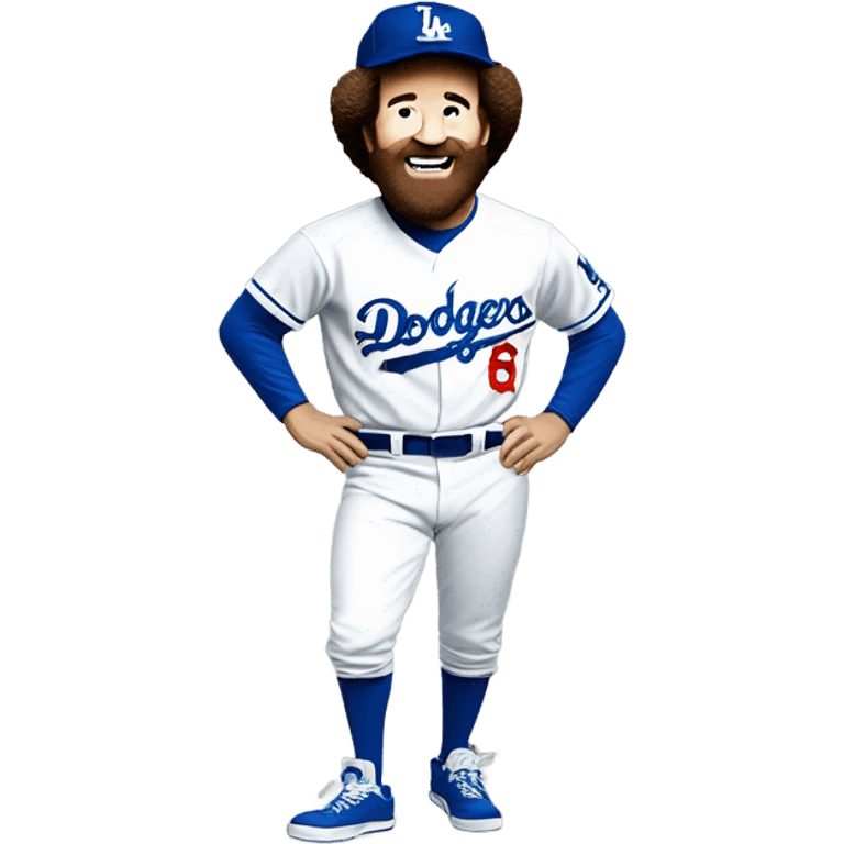 Bob Ross wearing a dodgers jersey emoji