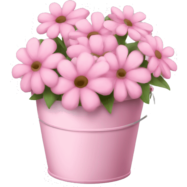 Soft pink flowers bucket emoji