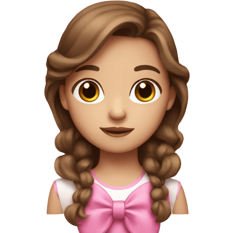 brown hair girl with pink bow emoji