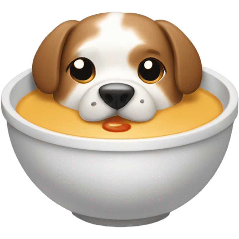 Dog eating soup emoji