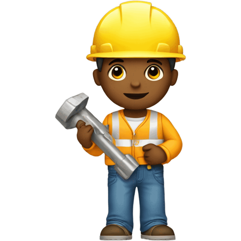 a child with a construction set in his hands emoji