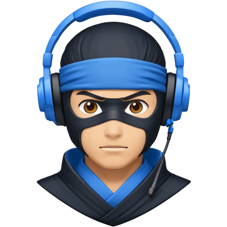 ninja wearing a blue headset emoji