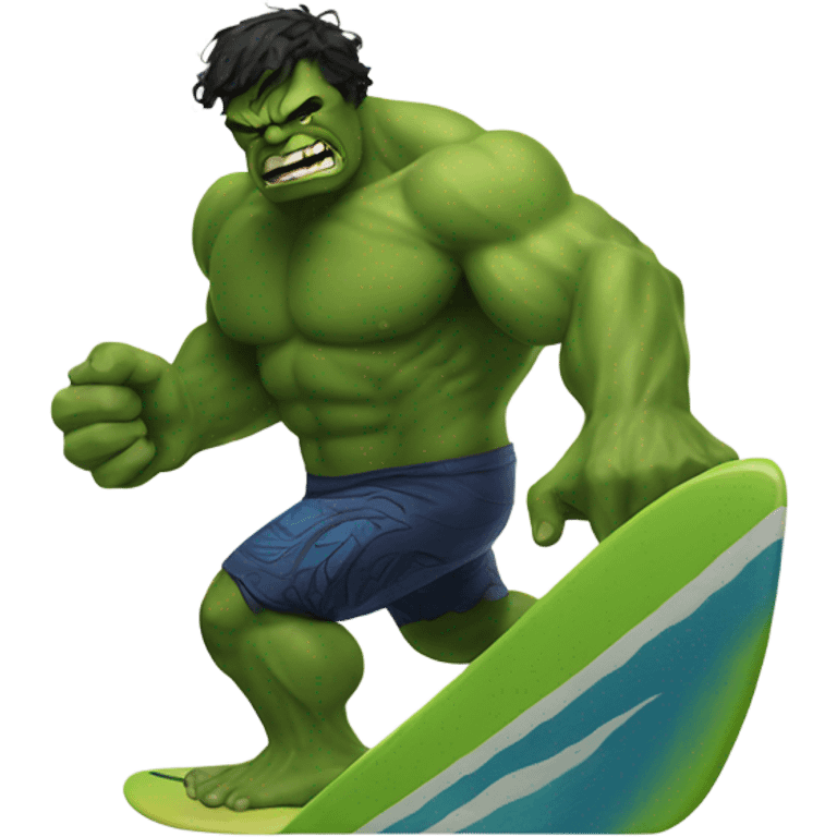 Surfing hulk emoji