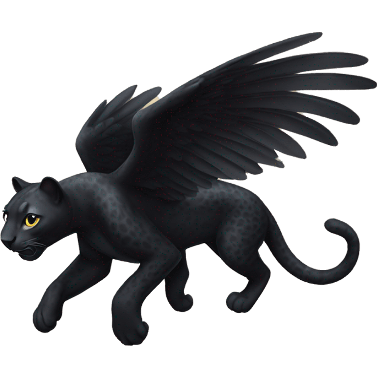 winged black leopard flying emoji