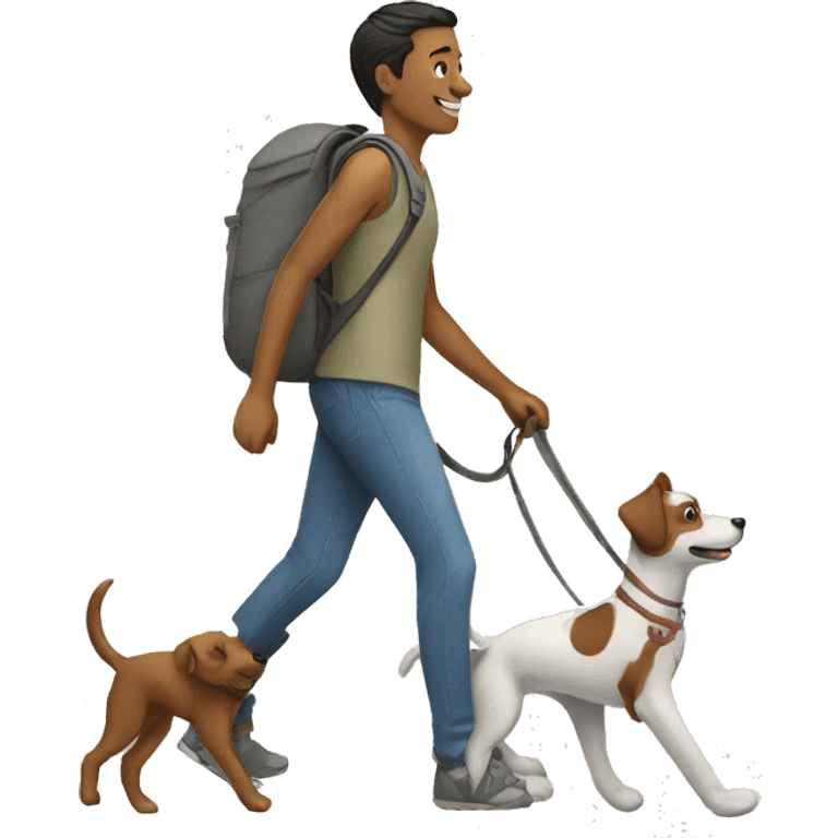 human walking the dog emoji