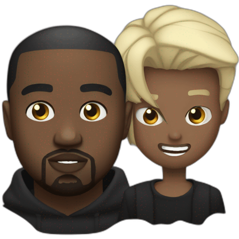 Kanye West with vampire plaiboy Carti emoji