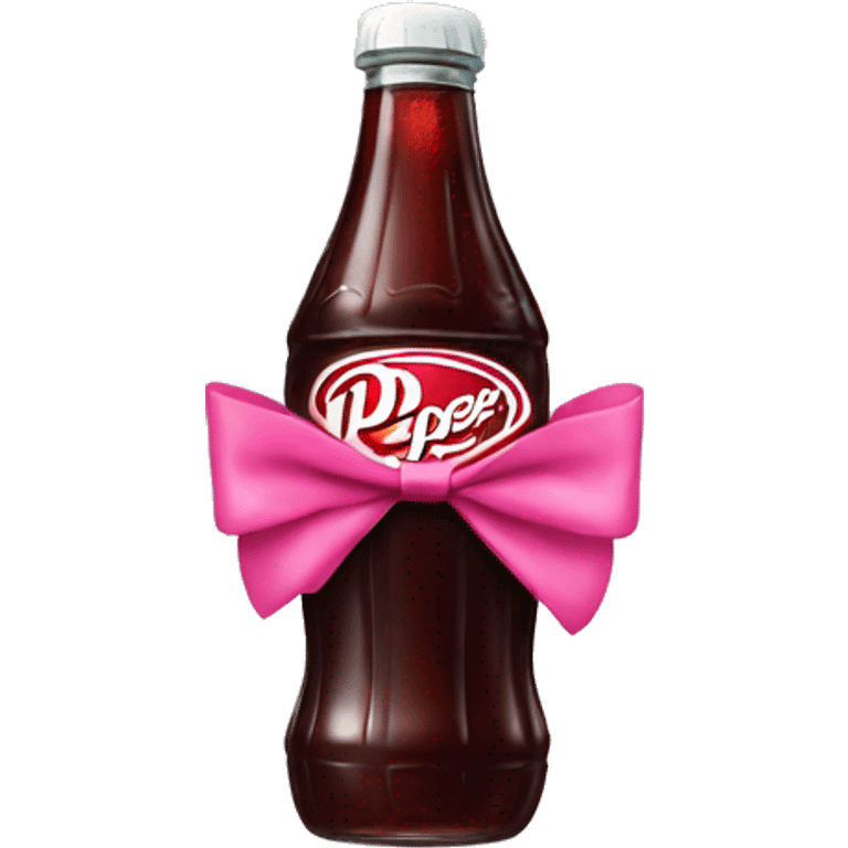 dr pepper bottle with a pink bow on top emoji