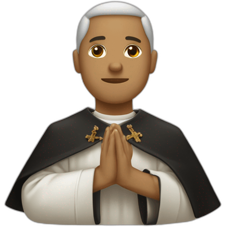 sacerdote piel blanca túnica negra crucifijo en la mano emoji