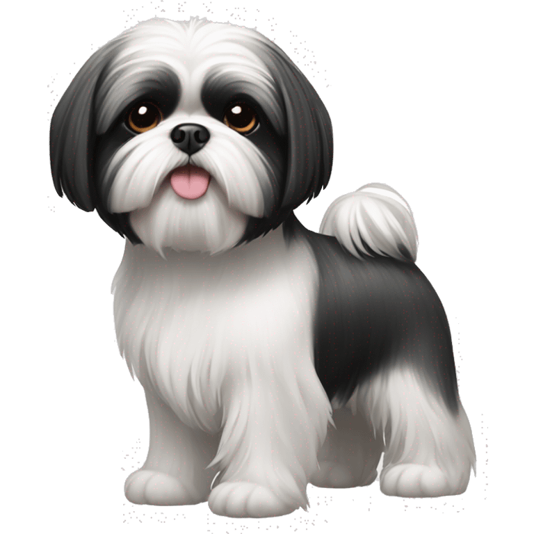 Shih tzu black and white emoji