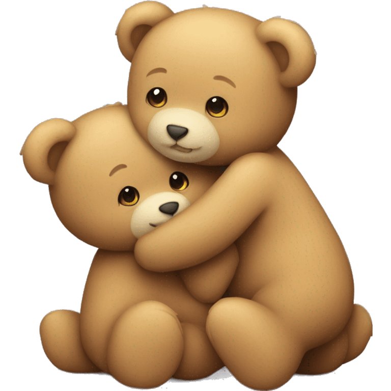 Cute teddy bears hugging  emoji