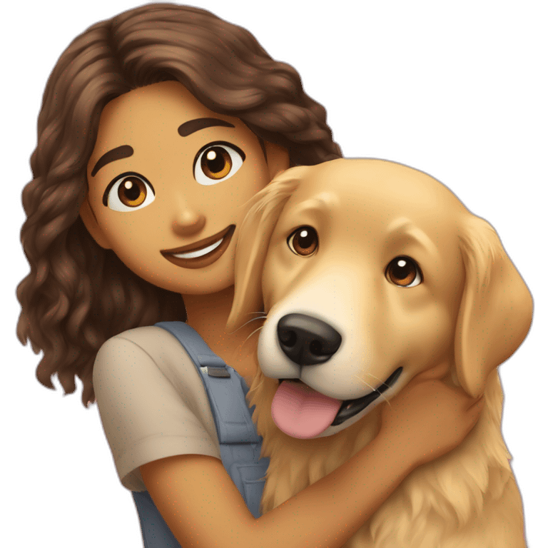 Zendaya petting a golden retriever emoji