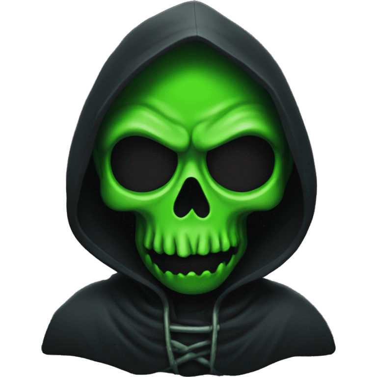 Neon green grim reaper emoji