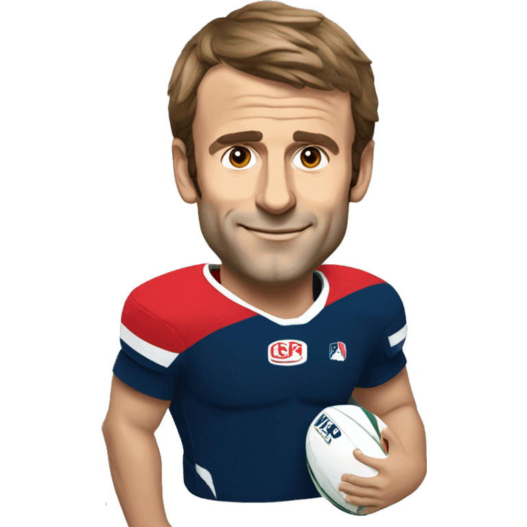 emmanuel macron as a rugby player emoji