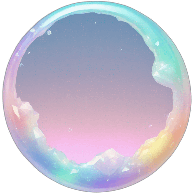 Pastel iridescent rainbow crystal crescent emoji