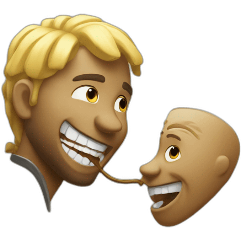 a man touching the jungle musician goldie’s teeth emoji