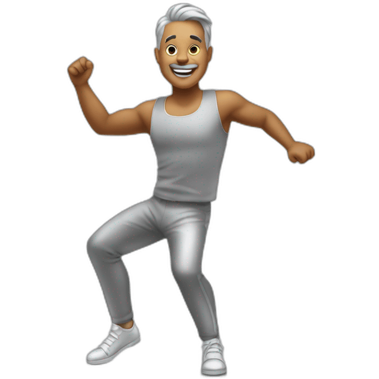 Shave personne dancing in silver tenu emoji