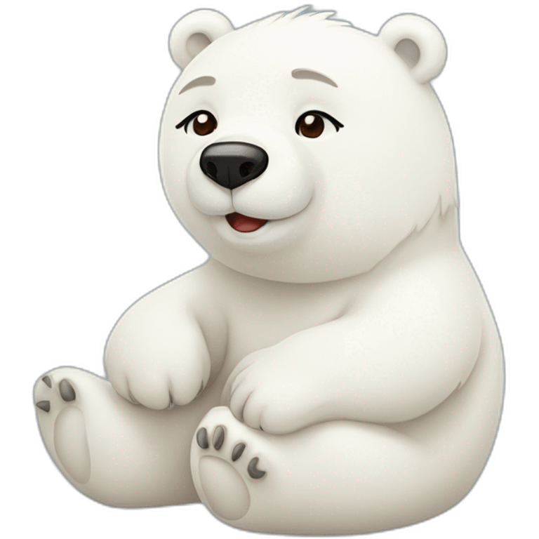 A cute little polar bear detoured stikers emoji