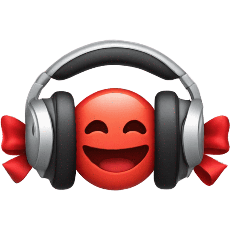 headphones with red bows emoji