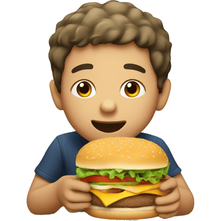 Boy eating a burger emoji