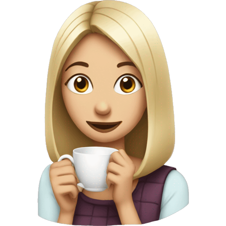 Girl sipping tea emoji