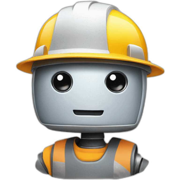 cute robot wearing construction hat emoji