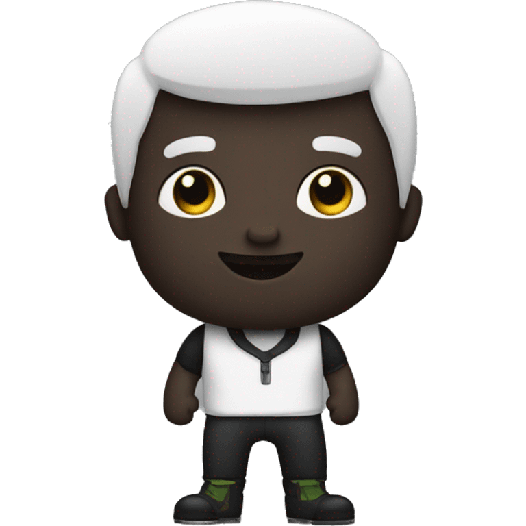 Homem negro usando batina preta e colarinho branco emoji