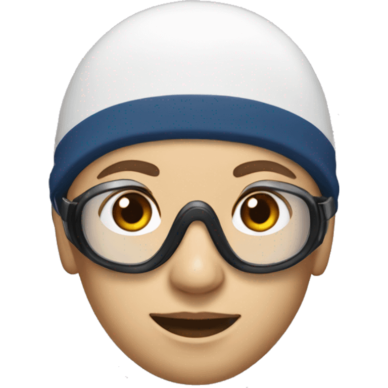 swimmer with bonnet and swimming goggles emoji