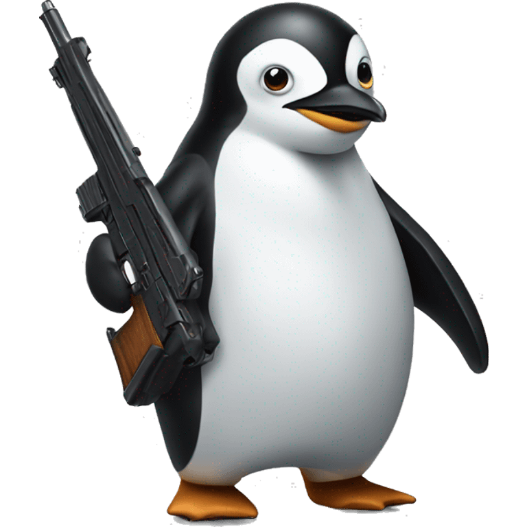 penguin with a gun  emoji