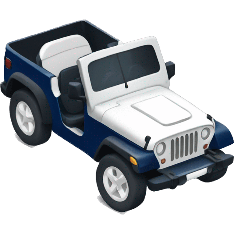 navy blue jeep with a white bow on top emoji