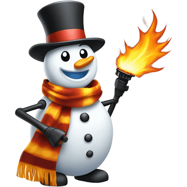 Snowman with a flamethrower  emoji