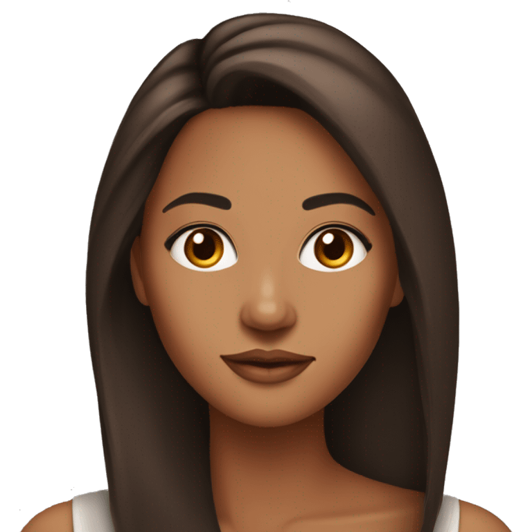 Beautiful Mixed woman with long dark hair with copper highlights emoji