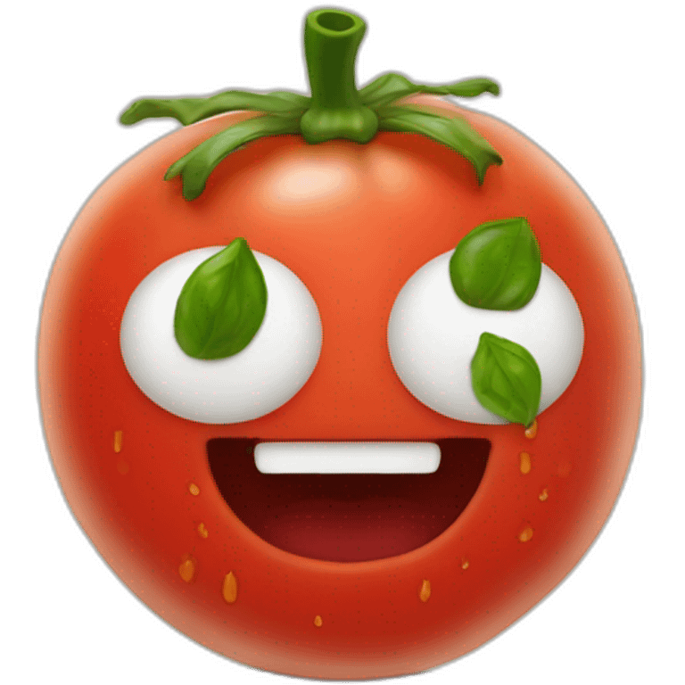 Une tomate qui mange un concombre emoji