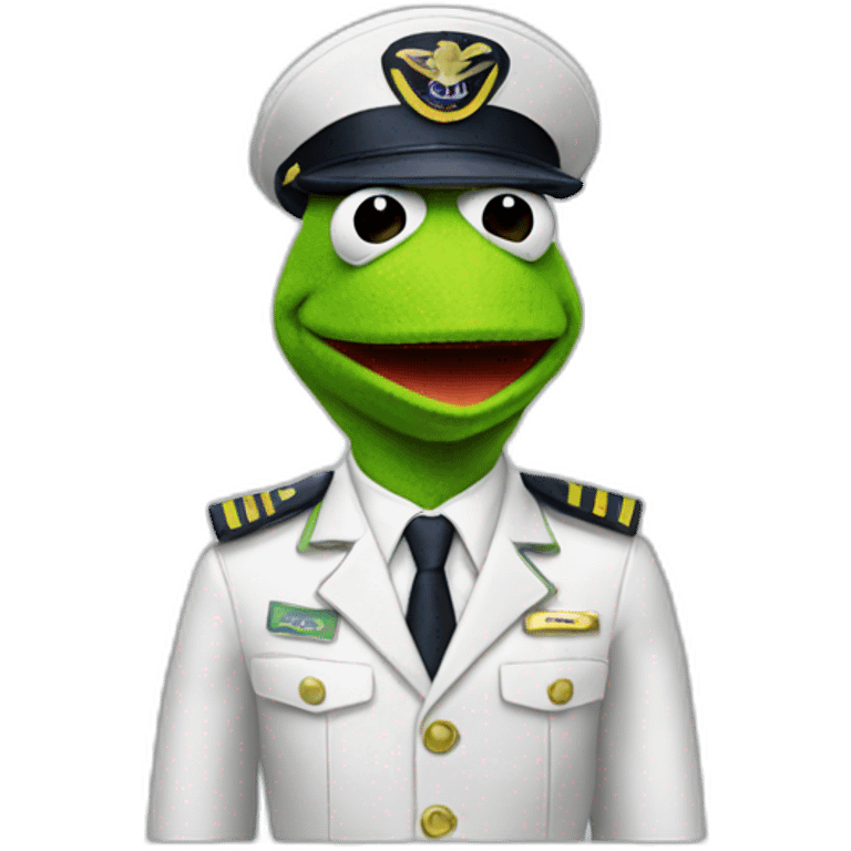 kermit as airline pilot emoji