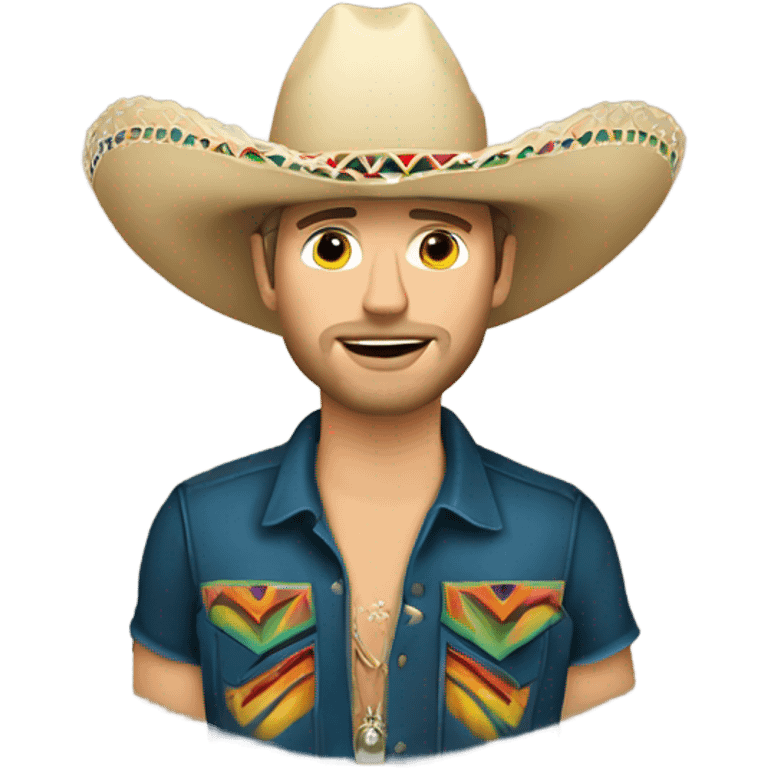 Caucasian male Country singer with Mexican sombrero emoji