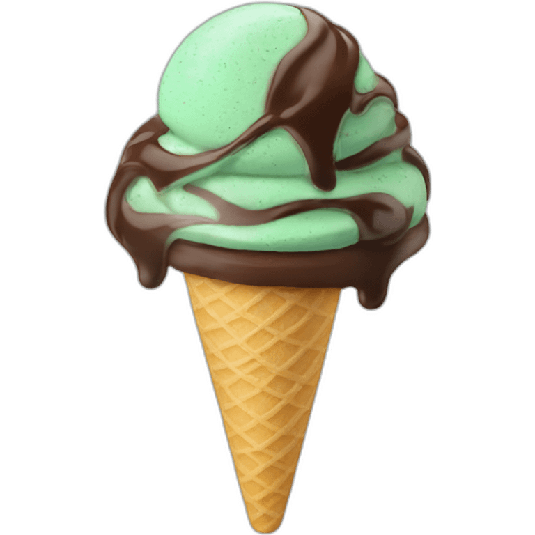 Mint chocolate triple ice cream  emoji