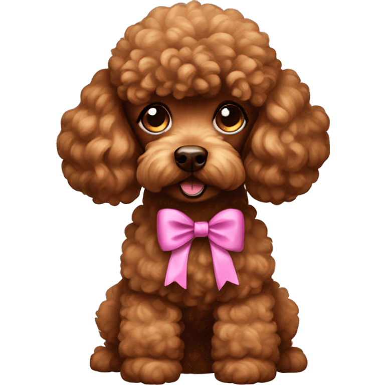 brown poodle with bow emoji