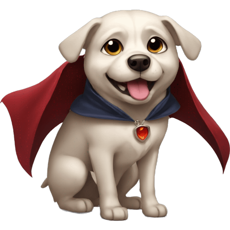 dog vampire with cape emoji