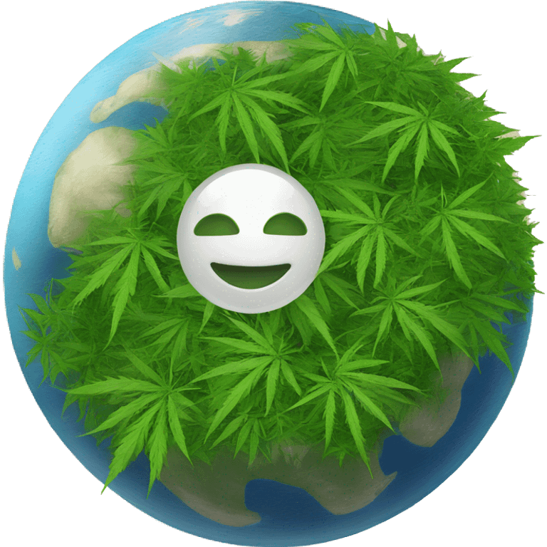 420 on planet earth hemp leaves on the globe  emoji