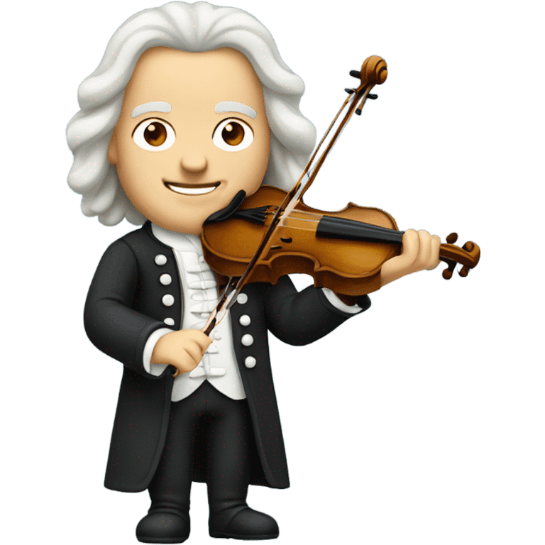 Bach holding violin emoji