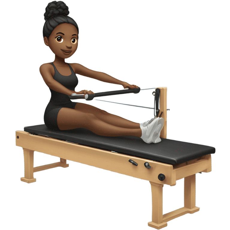 Pilates reformer black girl emoji