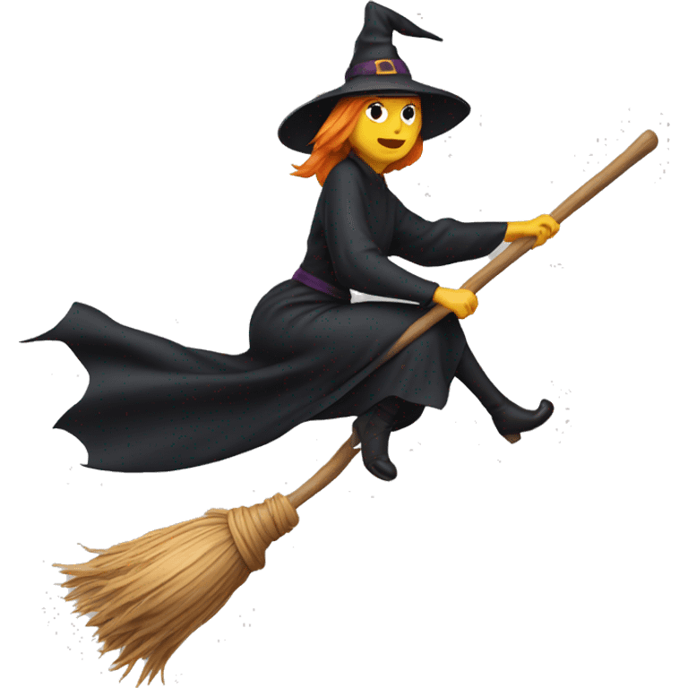 witch flying on broom emoji