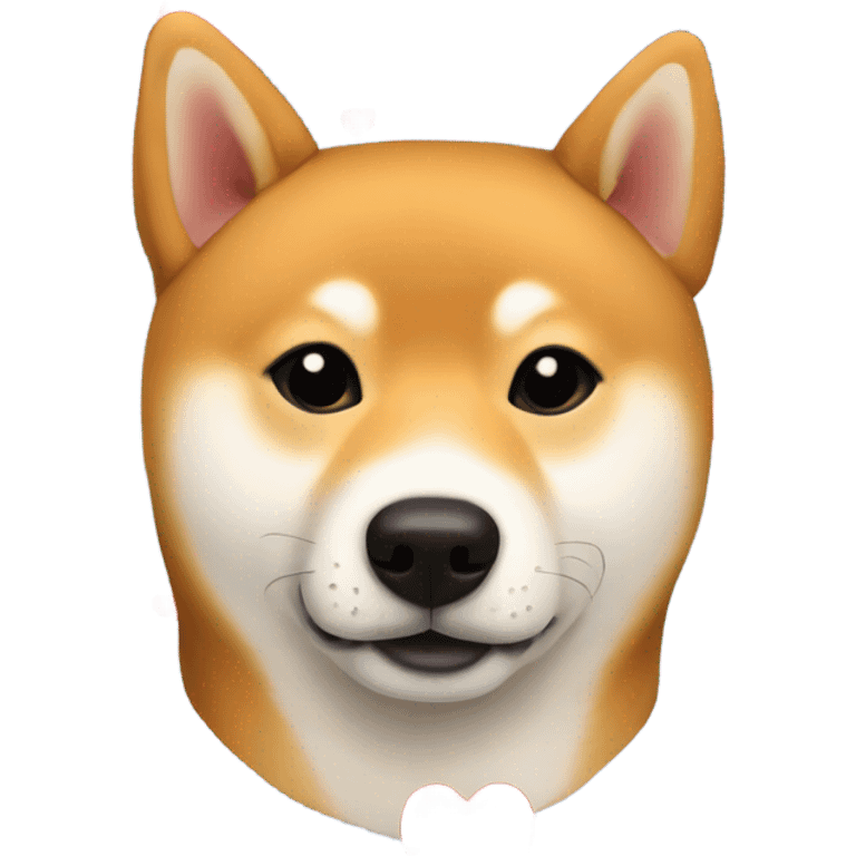 Shiba with hearts emoji