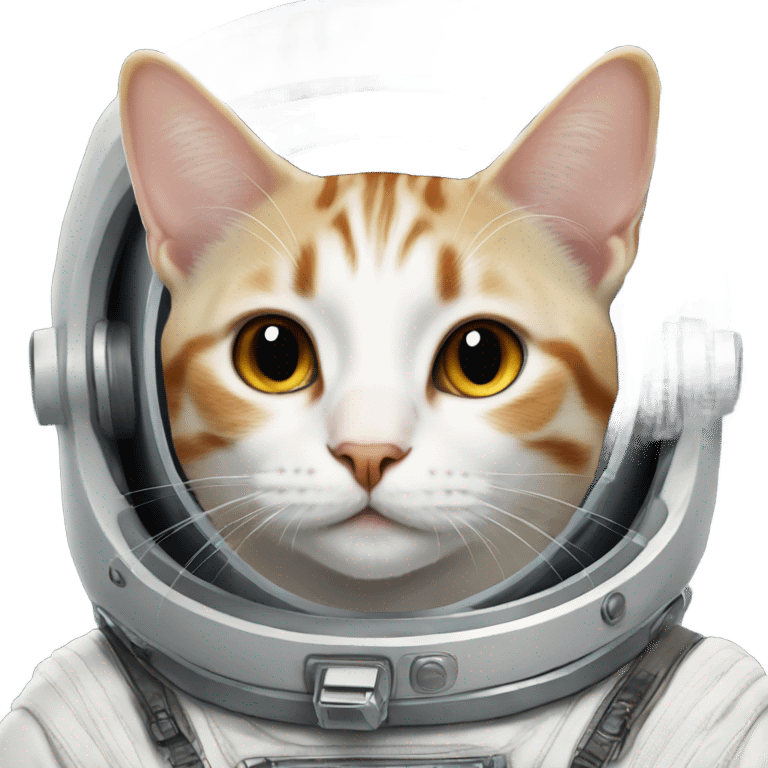 Cat white  astronaut  emoji