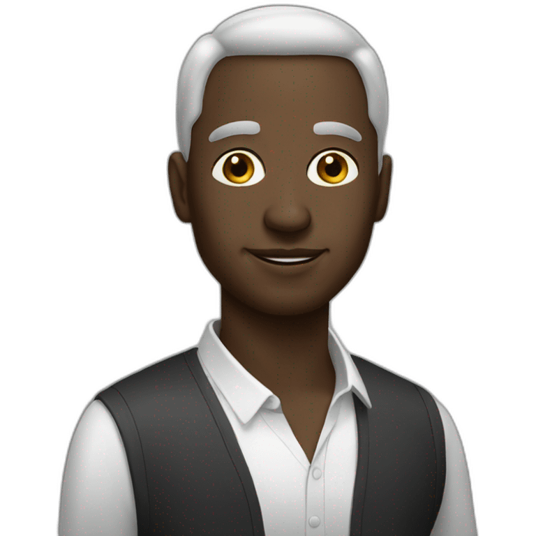 black white man portrait emoji