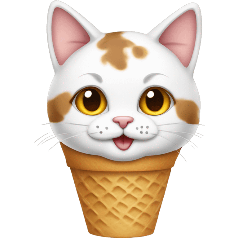 Icecream with calico cat emoji