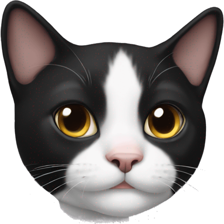 Tuxedo cat with black chin emoji