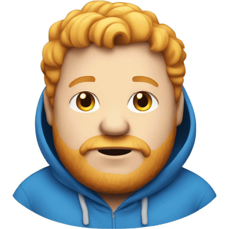 Obese white ginger man with blue hoodie  emoji