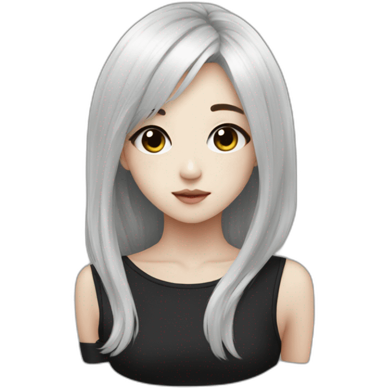 kpop girl with black square emoji